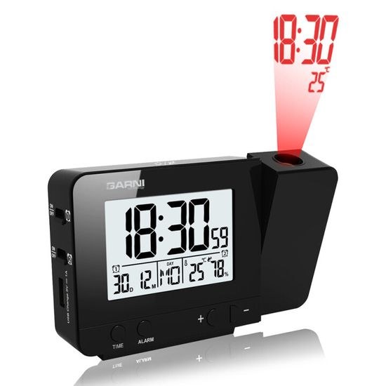 Digitální budík s projekcí času a vnitřní teploty GARNI 140