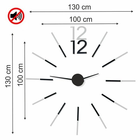 Flexistyle z540b - nalepovací hodiny s průměrem 100-130 cm