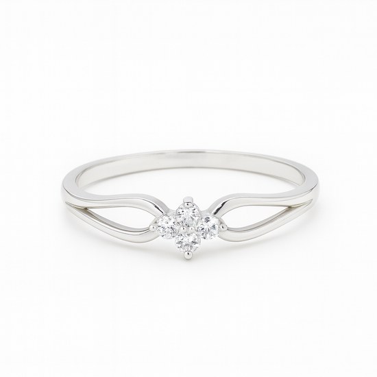 Zlatý 585/1000 prsten z bílého zlata se zirkonem 10298