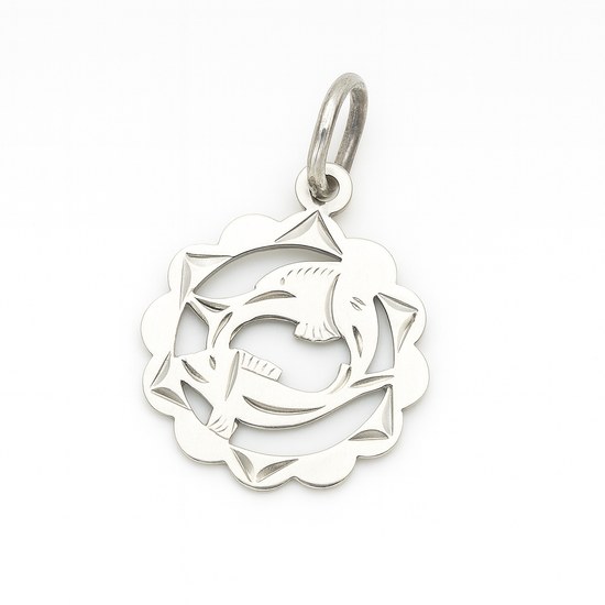 Zlatý přívěšek z bílého zlata zvěrokruh Ryby