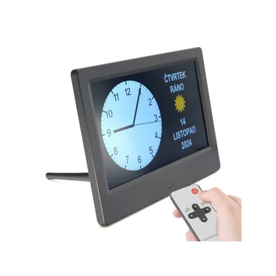 Hodiny NOTE - s kalendářem, textovými a zvukovými upozorněními a fotorámečkem