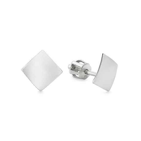 Stříbrné šroubkové náušnice čtverečky