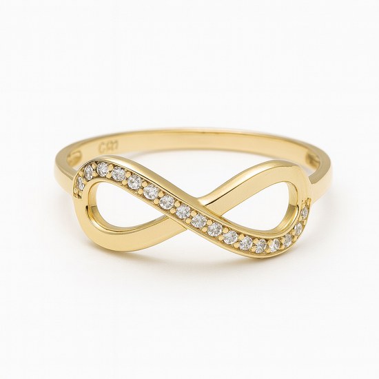 Zlatý prsten se zirkony nekonečno