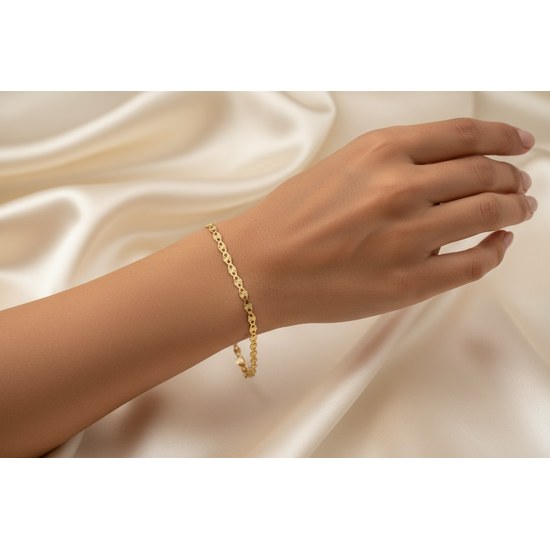 Zlatý 585/1000 náramek "H" 1408