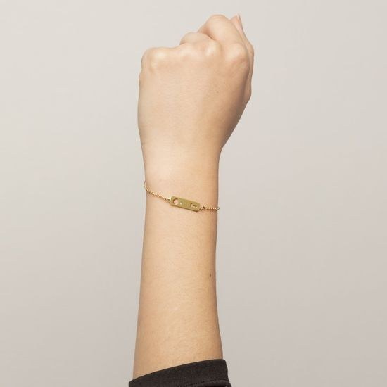 Stříbrný zlacený náramek Victoria Cruz A3741-07DP