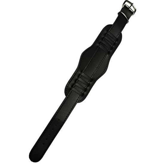 Kožený provlékací řemínek s podložkou 18 mm černý