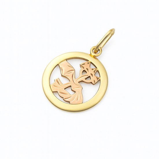 Zlatý přívěsek ze žlutého a červeného zlata zvěrokruh Vodnář