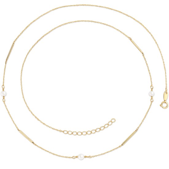MINET Elegantní zlatý náhrdelník s perlou Au 585/1000 2,40g