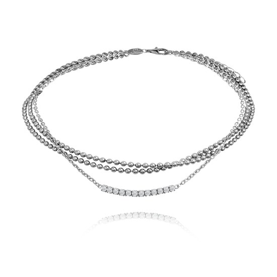 MINET Stříbrný řetízek na kotník se zirkony