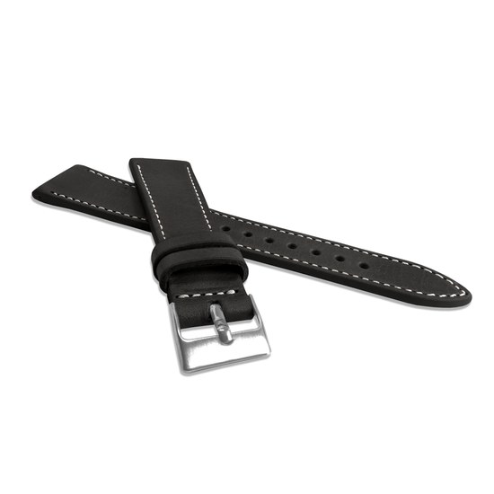 LAVVU LSSUB22 Přírodně barvený černý řemínek Nature z kůže Top Grain - 22