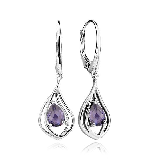 MOISS stříbrné náušnice AMETYST
