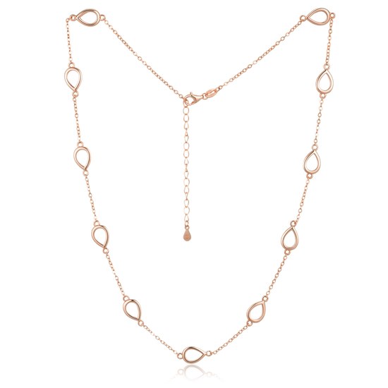 MINET Pozlacený rosegold stříbrný náhrdelník s kapkou