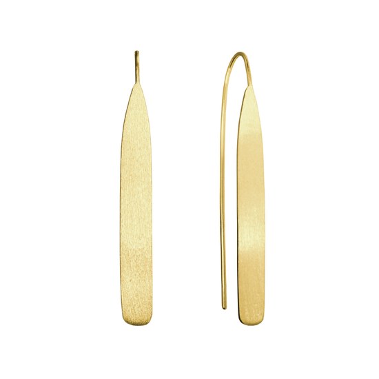 MINET Matné pozlacené stříbrné náušnice