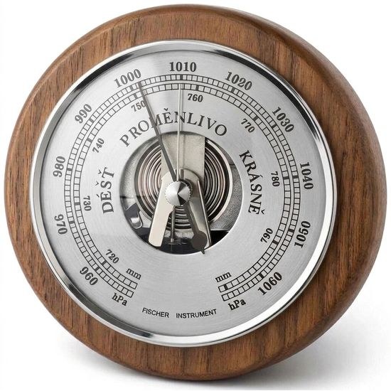 KUBRi 0204B - Špičkový barometr osazený v dubovém dřevě