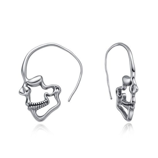DIVERSE stříbrné náušnice LEBKA