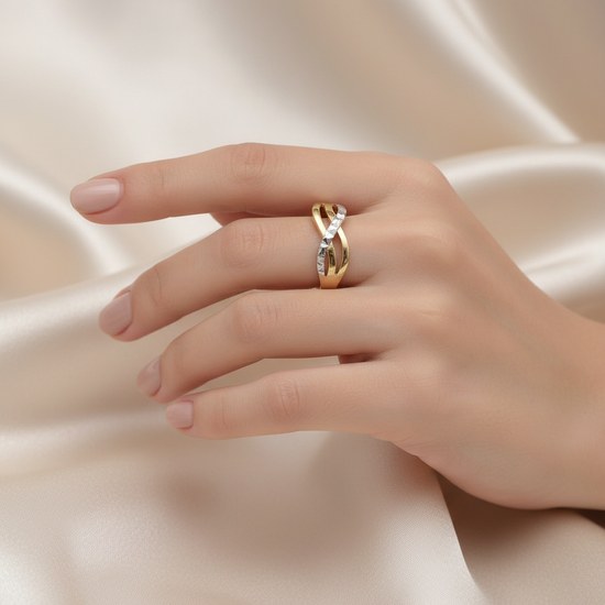 Zlatý 585/1000 prsten vícebarevný NR233