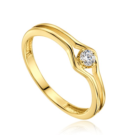 MINET Elegantní zlatý prsten se zirkonem Au 585/1000 vel. 50 - 1,60g
