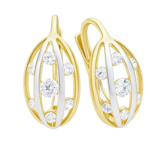 Zlaté náušnice se zirkony klapkové