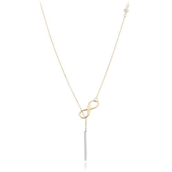 MINET Zlatý náhrdelník nekonečno se zirkonem Au 585/1000 1,65g
