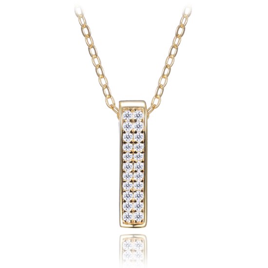 MINET Pozlacený stříbrný náhrdelník se zirkonem