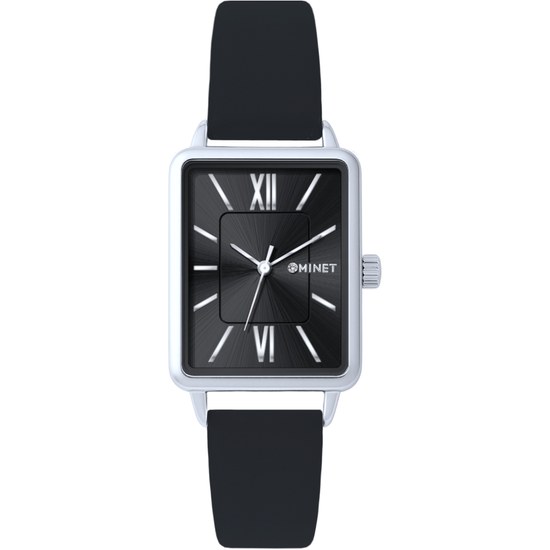 MINET Stříbrno-černé dámské hodinky SIENA MWL5411