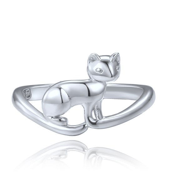 MINET Stříbrný prsten kočka JMAS0300SR