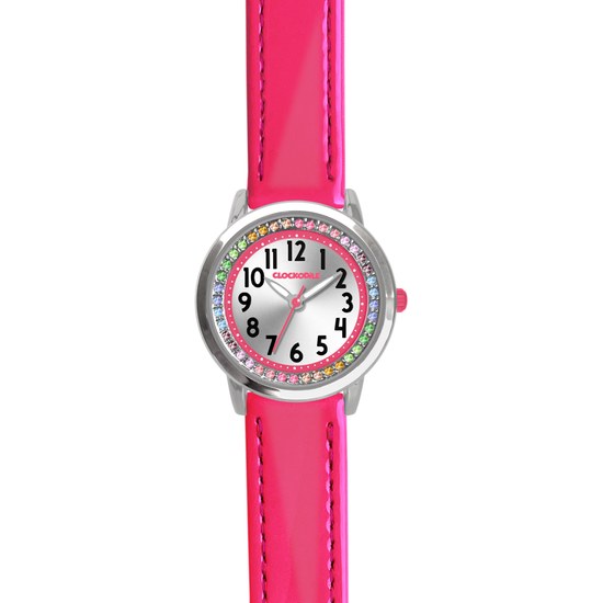 CLOCKODILE Tmavě růžové dívčí dětské hodinky s kamínky