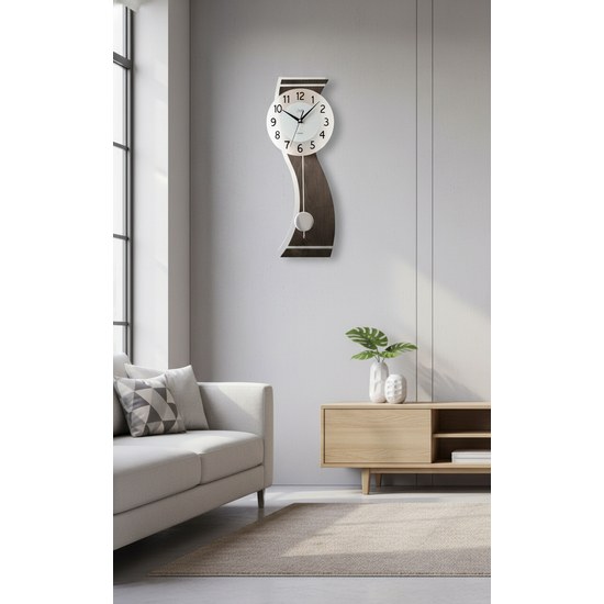 JVD NS22012.23 - Kyvadlové moderní hodiny z kvalitních materiálů jako je dřevo kov a sklo