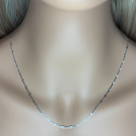 Zlatý 585/1000 řetízek z bílého zlata figaro 1240