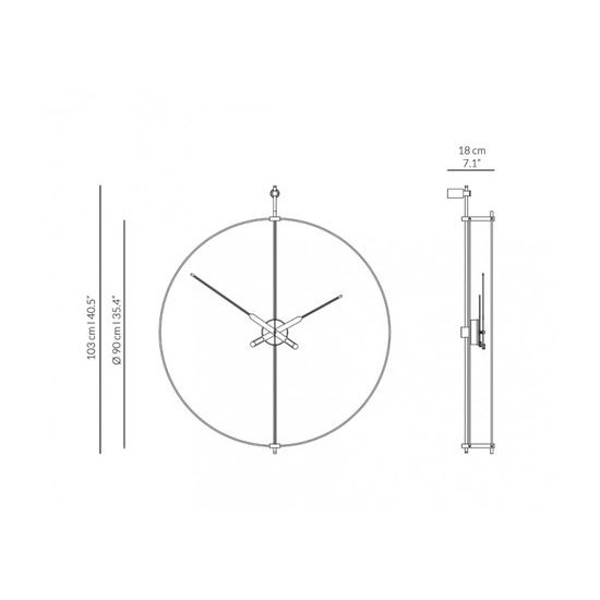 Designové nástěnné hodiny Nomon Barcelona Premium Gold 103cm