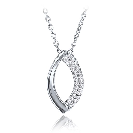 MINET Elegantní stříbrný náhrdelník s bílými zirkony