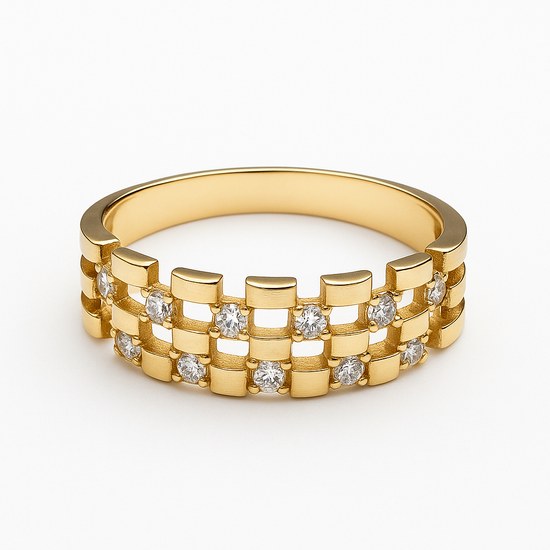 Zlatý prsten se zirkony