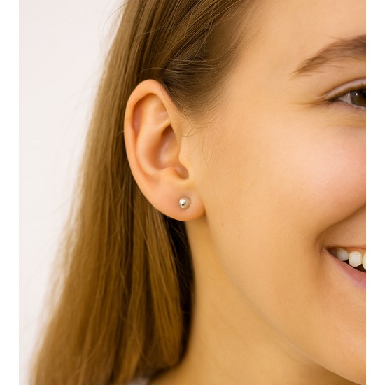 MINET Stříbrné náušnice KULIČKY 5 mm