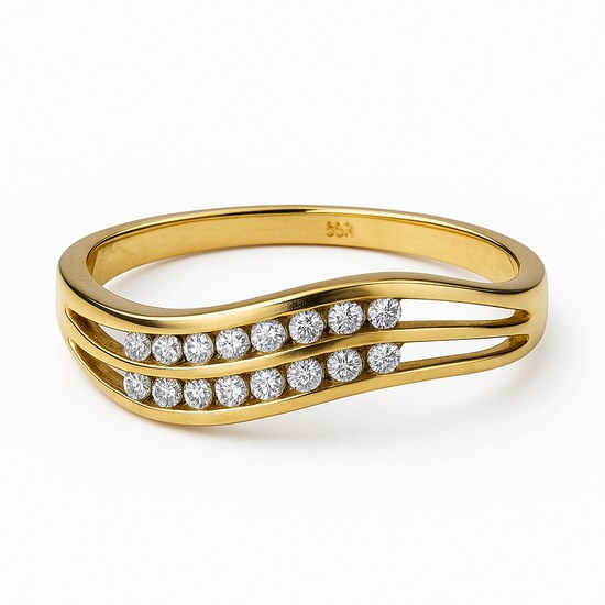 Zlatý prsten se zirkony