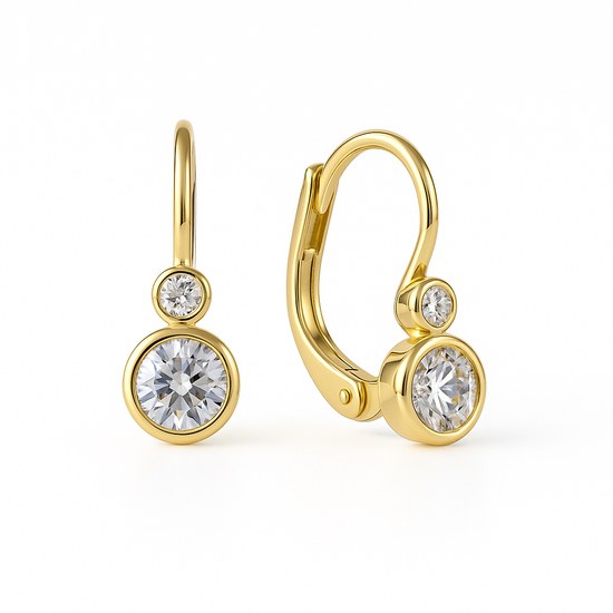 Zlaté náušnice se zirkonem klapkové