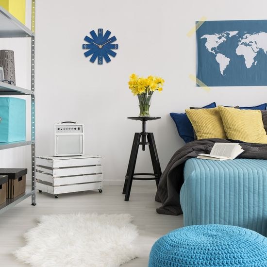 TFA 60.3020.06 - Designové nástěnné hodiny CLOCK IN THE BOX - modré