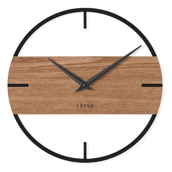 Stylové dřevěné hodiny LAVVU LOFT v industriálním vzhledu LCT4010