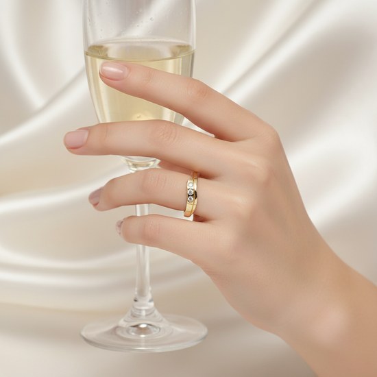 Zlatý 585/1000 prsten se zirkony 5013