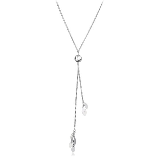 MINET Moderní stříbrný visací náhrdelník s drobnými přívěsky