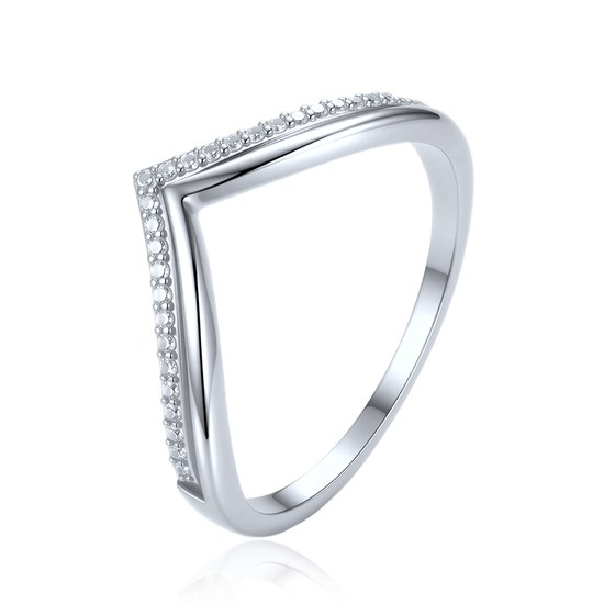 MINET Elegantní stříbrný 925/1000 prsten s bílým zirkonem JMAS0362SR