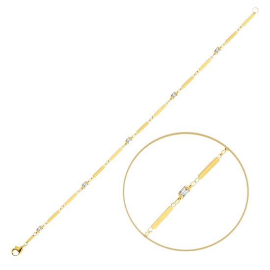 MINET Elegantní zlatý náramek se zirkony Au 585/1000 2,95g