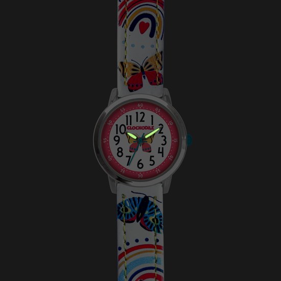 CLOCKODILE Bílé dívčí dětské hodinky MOTÝL