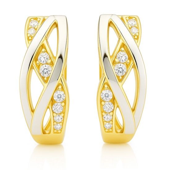 Zlaté náušnice se zirkony kruhy