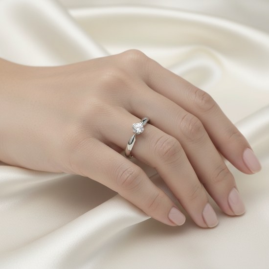 Zlatý 585/1000 prsten z bílého zlata s briliantem 686.9309 0,25ct