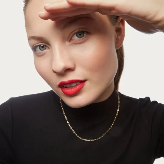 Stříbrný zlacený řetízek Victoria Cruz A0008-45DG