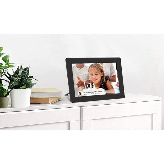 TFA 37.1000.01 - digitální fotorámeček s přesným časem a předpovědí počasí a aplikací Frameo