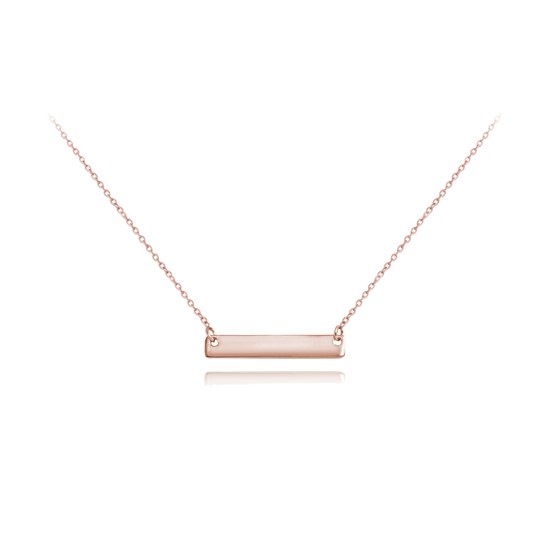 MINET Rose gold stříbrný náhrdelník ENGRAVE - destička pro gravírování