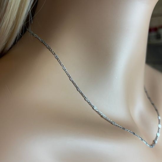 Zlatý 585/1000 řetízek z bílého zlata figaro 1240