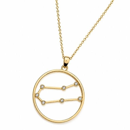 MINET Stříbrný rosegold náhrdelník Stars zvěrokruh BLÍŽENCI Czech Crystal