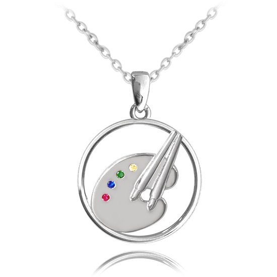 MINET Stříbrný náhrdelník MALÍŘSKÁ PALETA